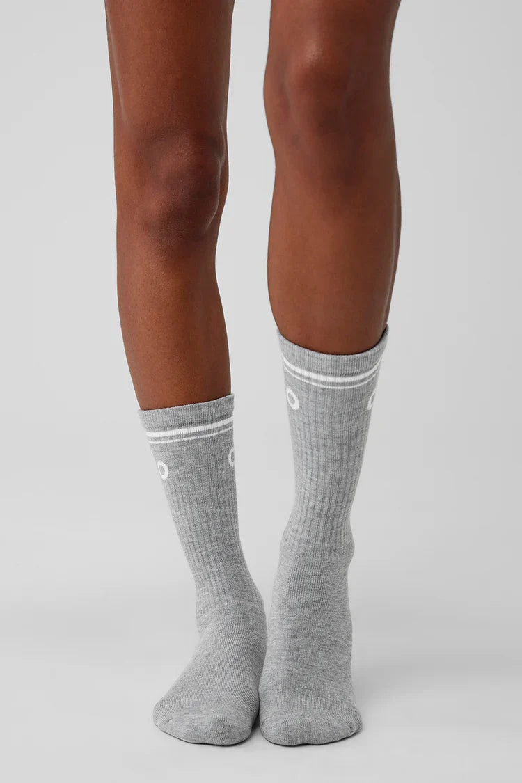Unisex Throwback Sock Grey/White