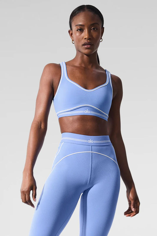 Airbrush High-Waist Heart Throb Legging - Seashell Blue/White
