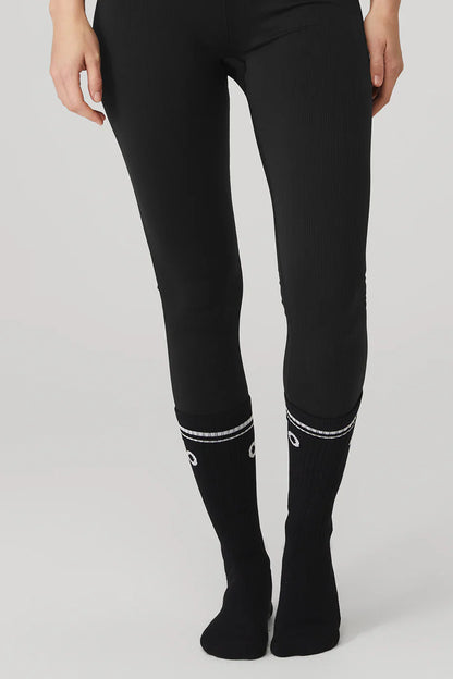 Calcetines de barra retro para mujer - Negro