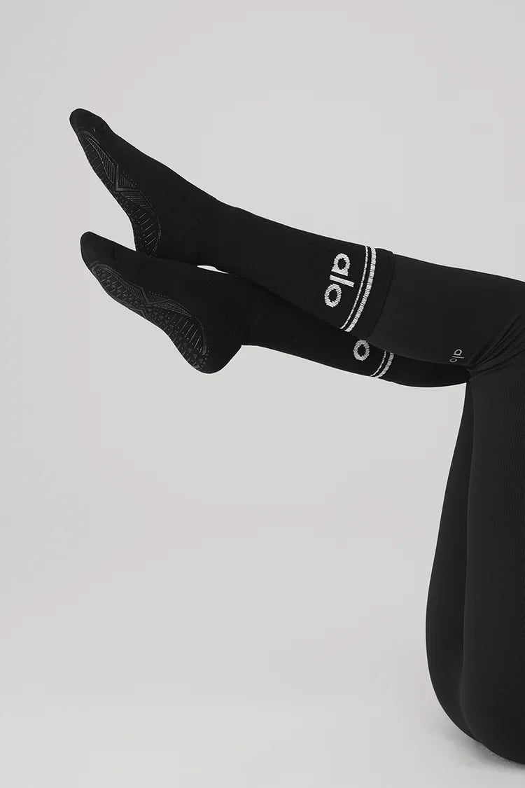 Calcetines de barra retro para mujer - Negro