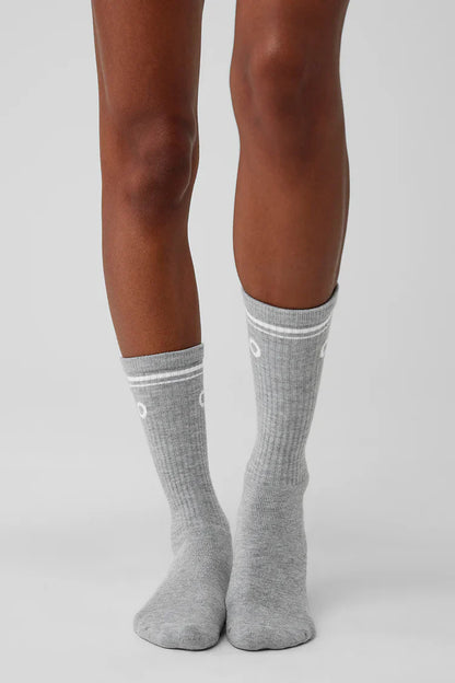 Unisex Throwback Sock Grey/White