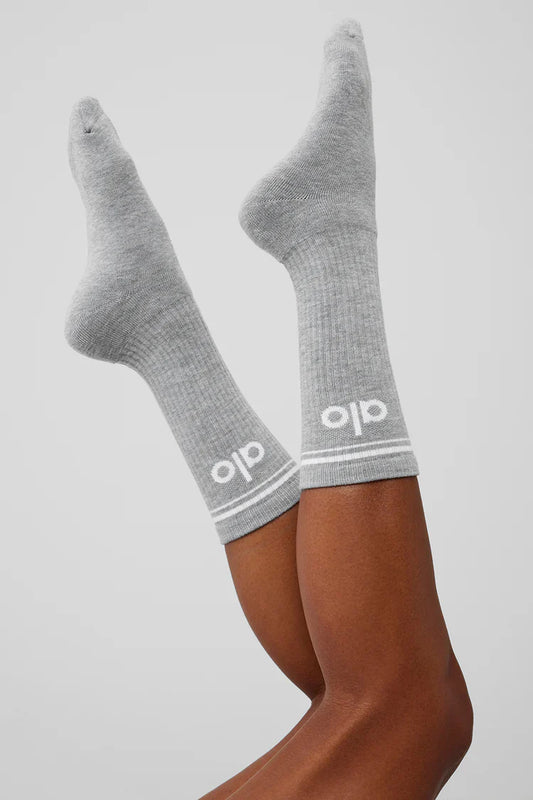 Unisex Throwback Sock Grey/White