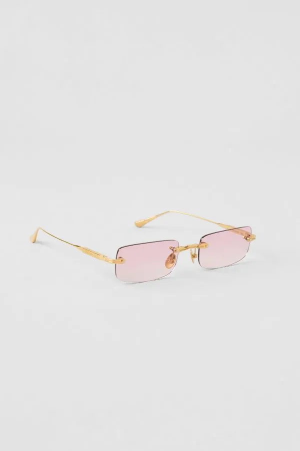 Wire Sunglasses - Gold/Pink Gradient