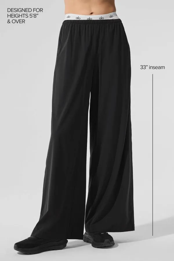 Breezy Hose mit weitem Bein (Lang) - Schwarz